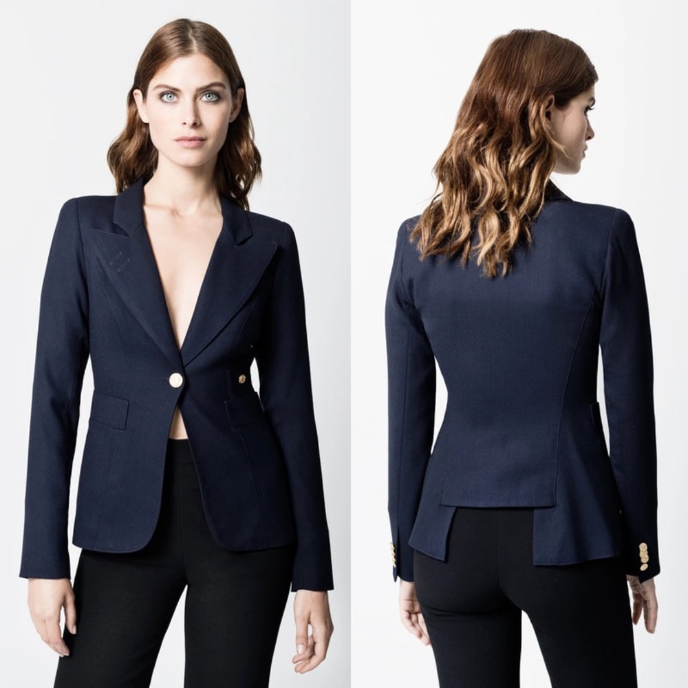 Smythe Duchess Navy 100% Viscose Blazer Jacket